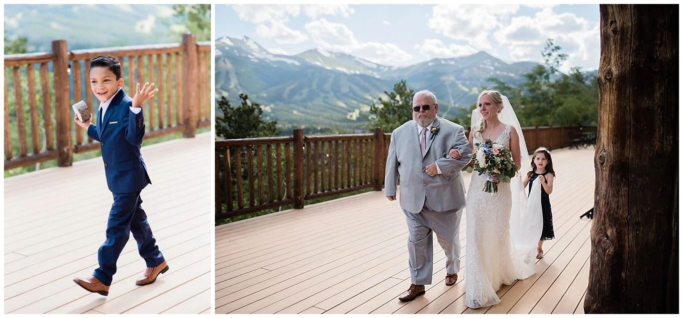 mountain deck wedding photo