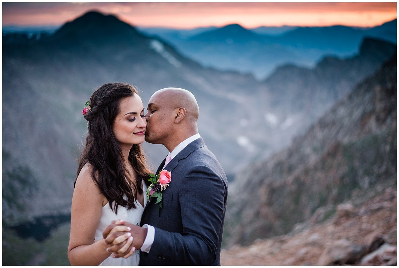 Sunset photos at Mt. Evans elopement photo