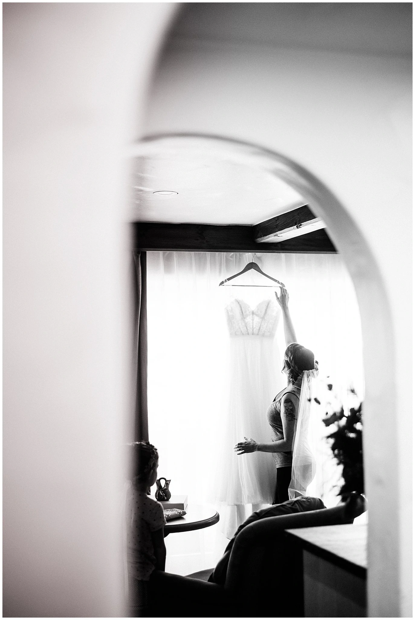 bride getting ready at Sonnenalp Hotel Vail Colorado Wedding by Vail Wedding Photographer Jennie Crate