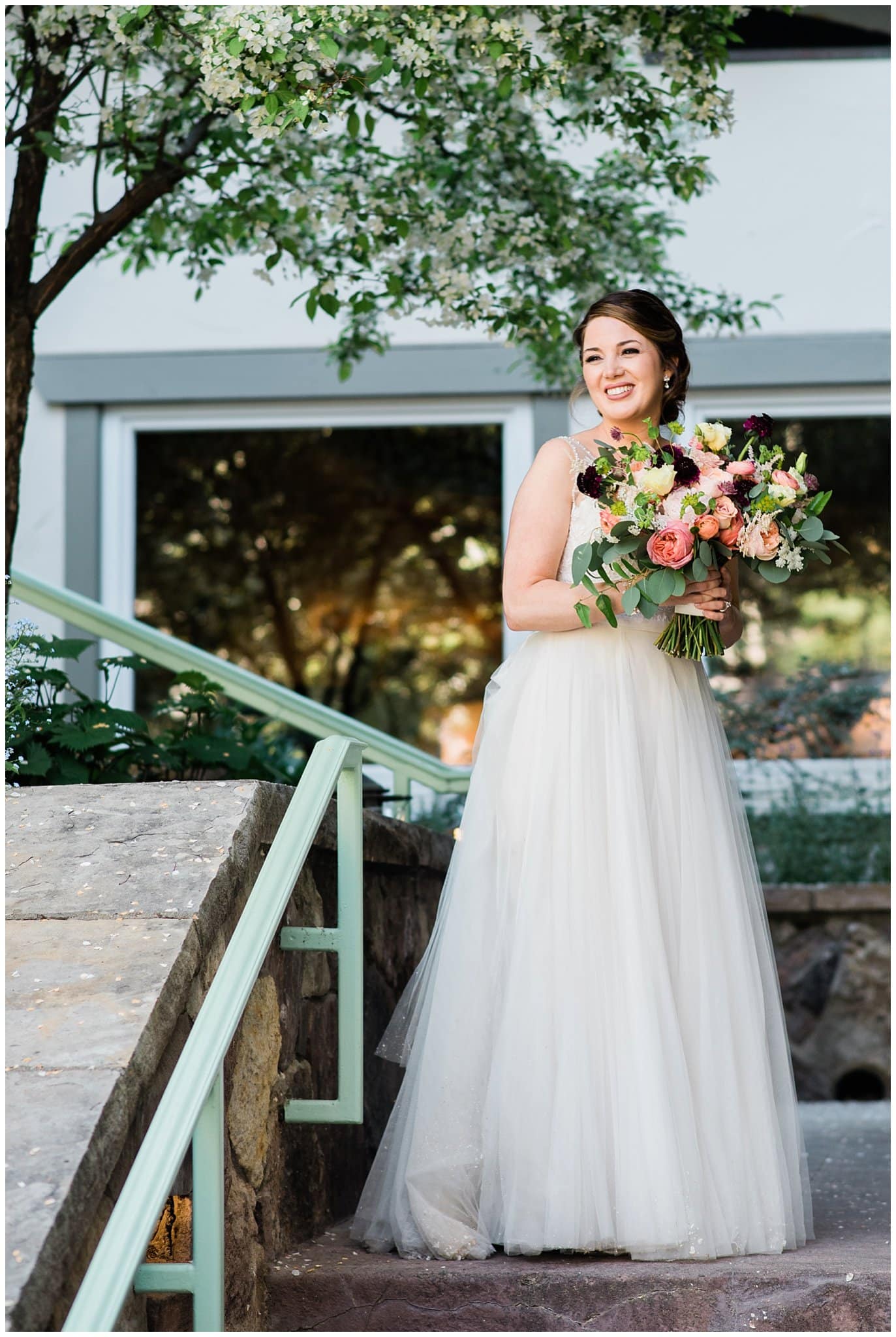 BHLDN dress and Vintage Magnolia flowers at Sonnenalp Hotel Vail Colorado Wedding by Vail Wedding Photographer Jennie Crate