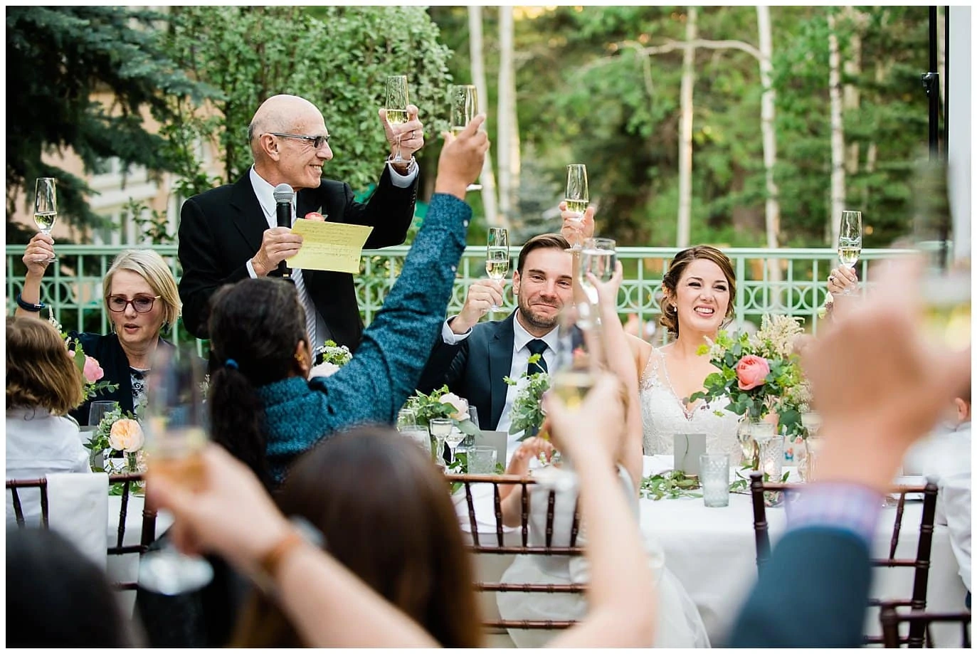 Beautiful toasts at Sonnenalp Hotel Vail Colorado Wedding by Vail Wedding Photographer Jennie Crate