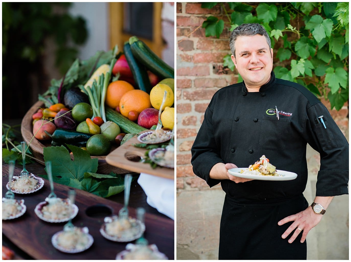 All Love Catering Chef EJ and wedding food at summer blanc wedding by blanc wedding photographer Jennie Crate photographer