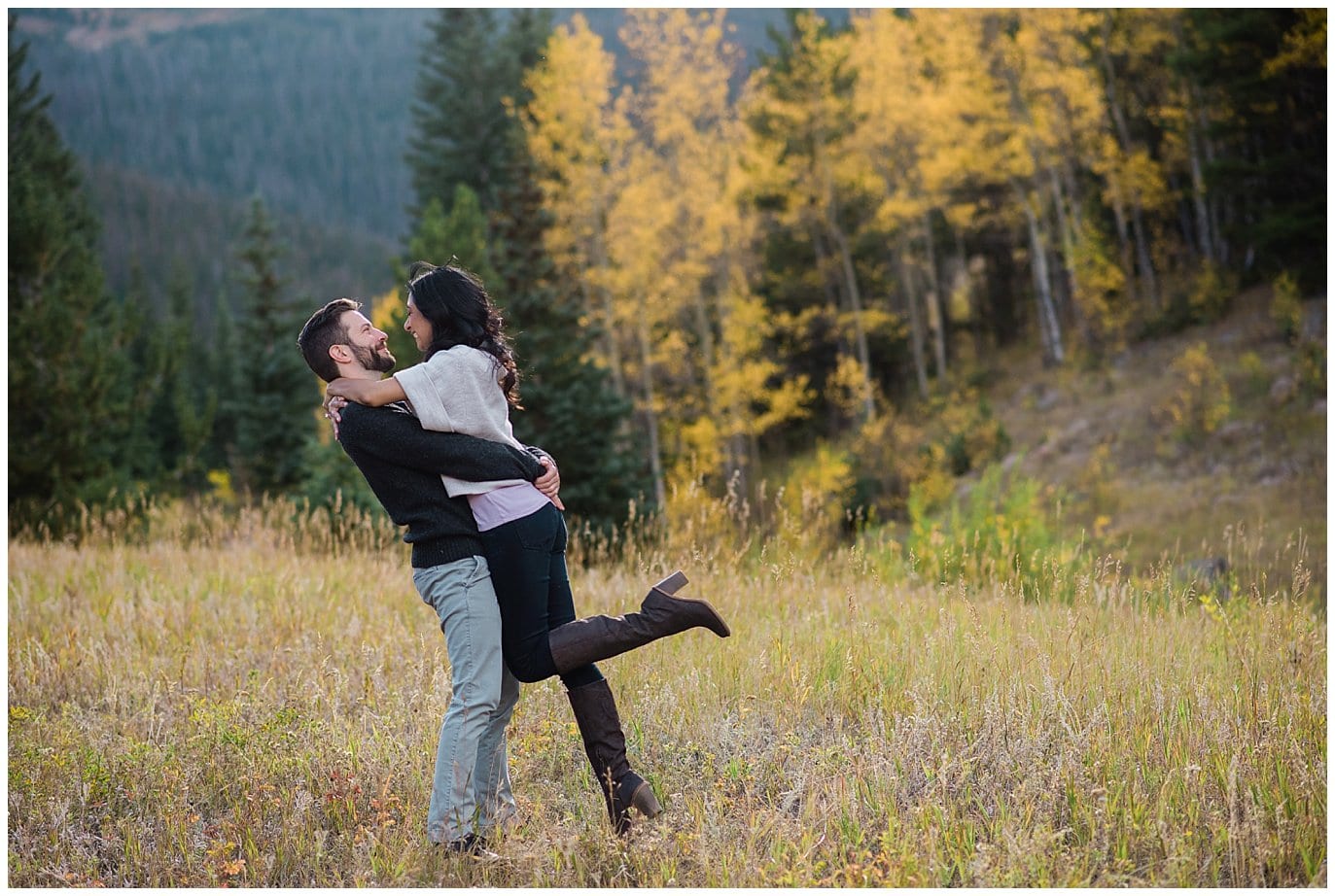 Fall engagement in Rocky Montain National Park photo