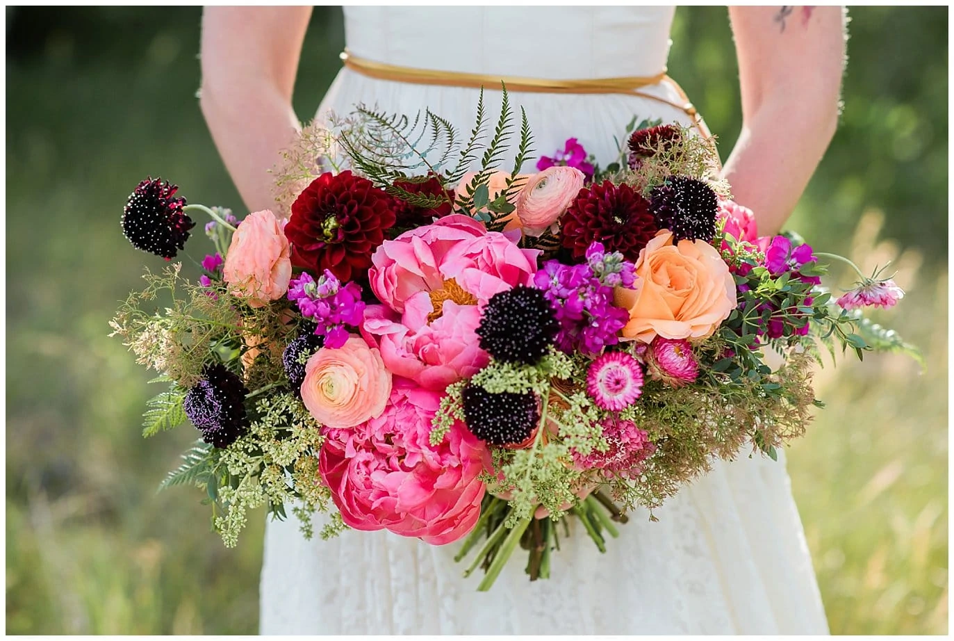 pink, burgundy, and plum wild bridal bouquet photo