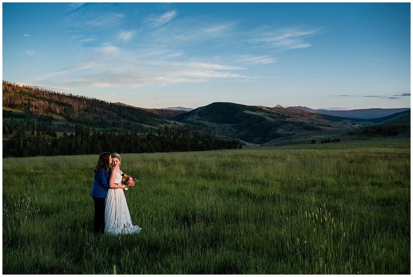 Sunset at Strawberry Creek Ranch wedding photo