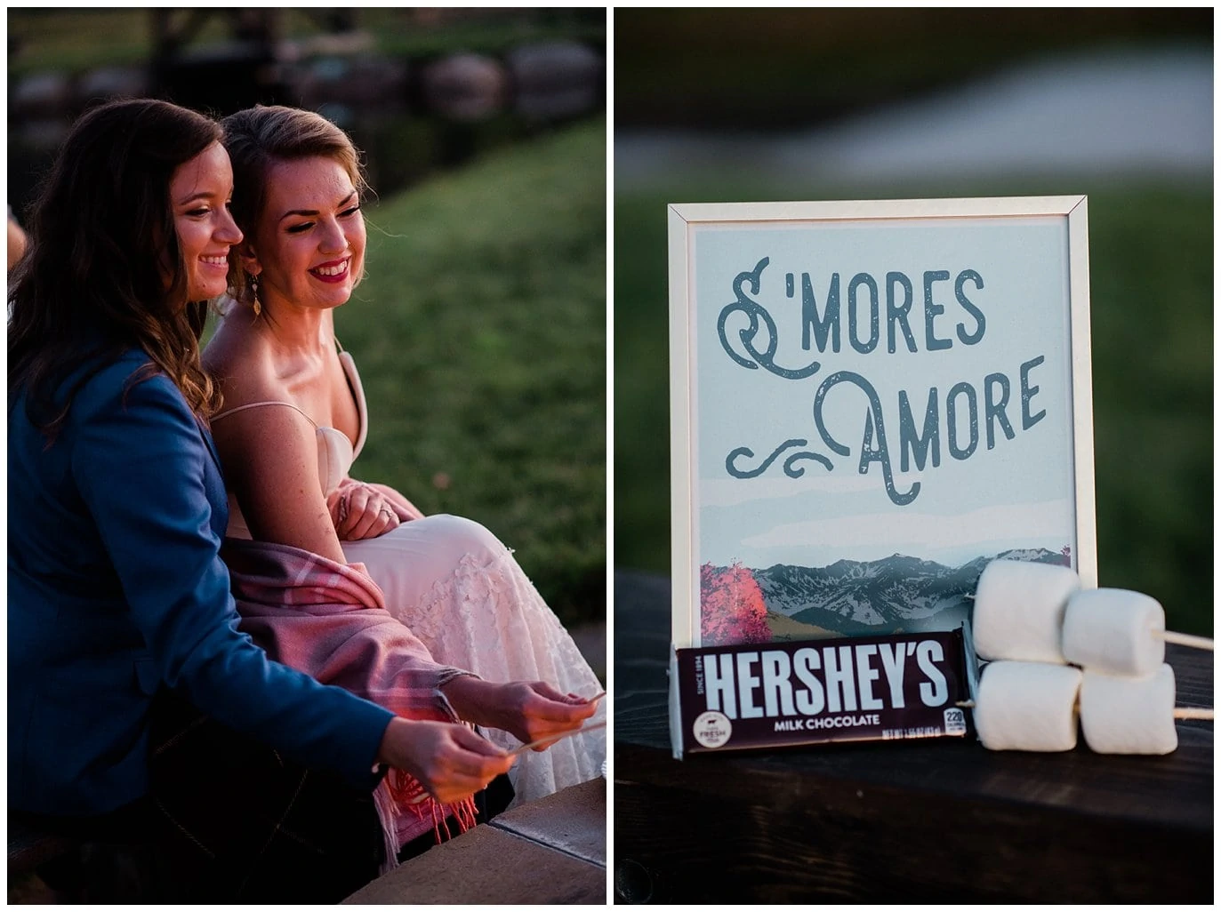 S'mores by firepit at wedding photo