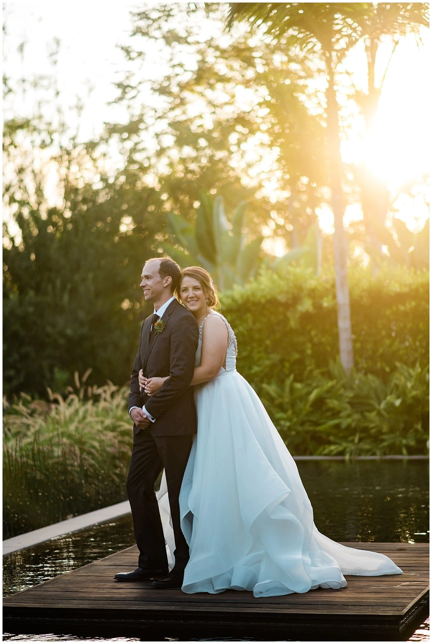 elegant sunset wedding photo