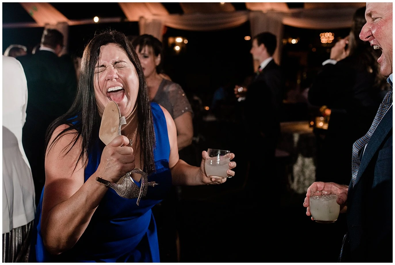 crazy wedding guest dancing photo