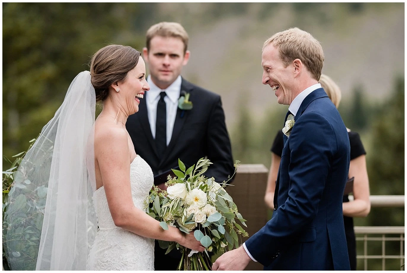 excited couple at Arapahoe Basin Black Mountain Lodge Wedding by Colorado Wedding Photographer Jennie Crate