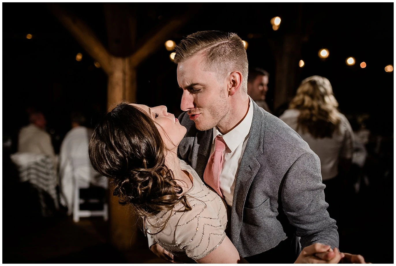 guests dancing during Colorado wedding reception at Piney River Ranch wedding by Aspen wedding photographer Jennie Crate, Photographer