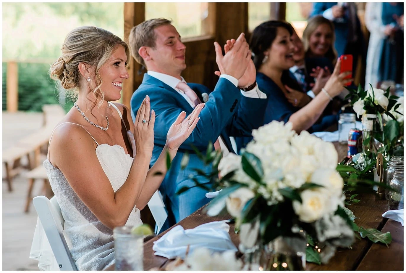 emotional toasts at colorado mountain wedding by mountain wedding photographer Jennie Crate photographer