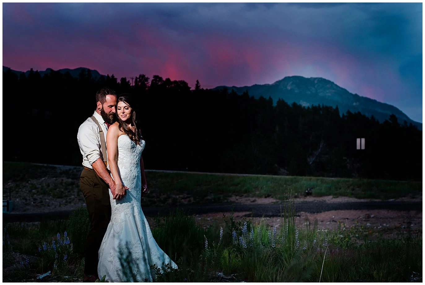 Purple sunset portrait at Wild Basin Lodge photo