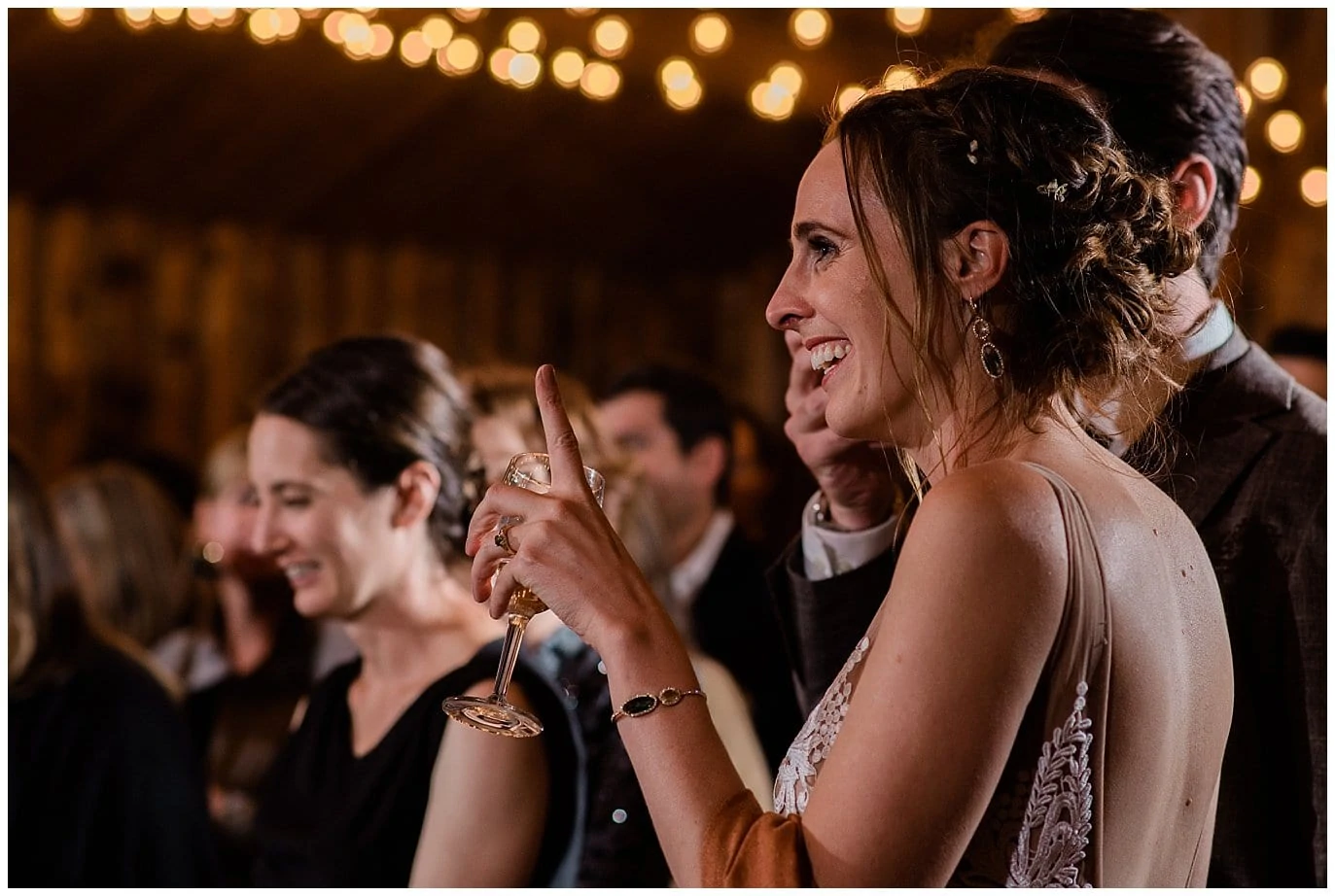 toasts at Grand Lake Ranch wedding photo