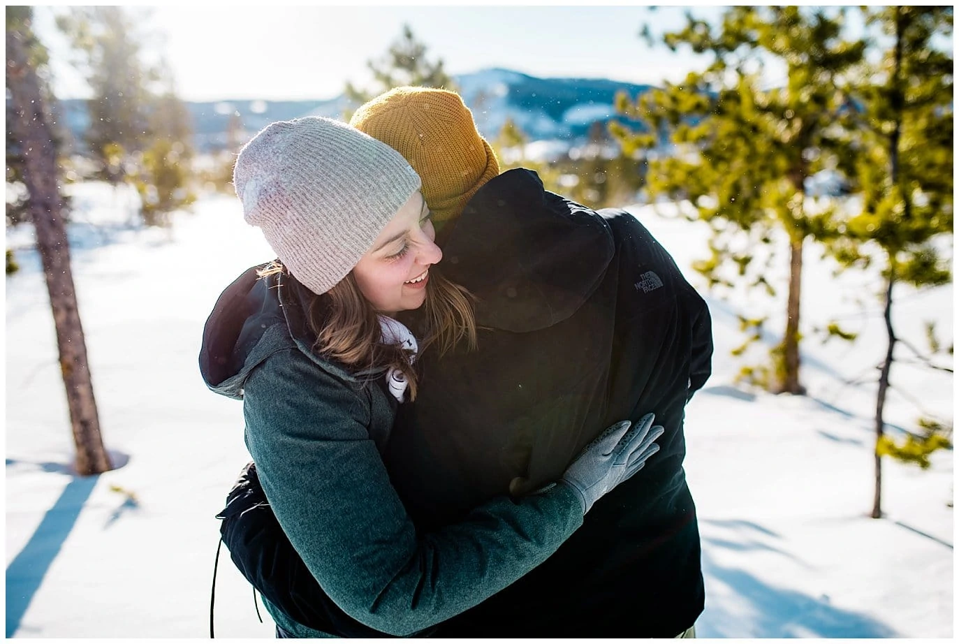 romantic winter engagement session photo