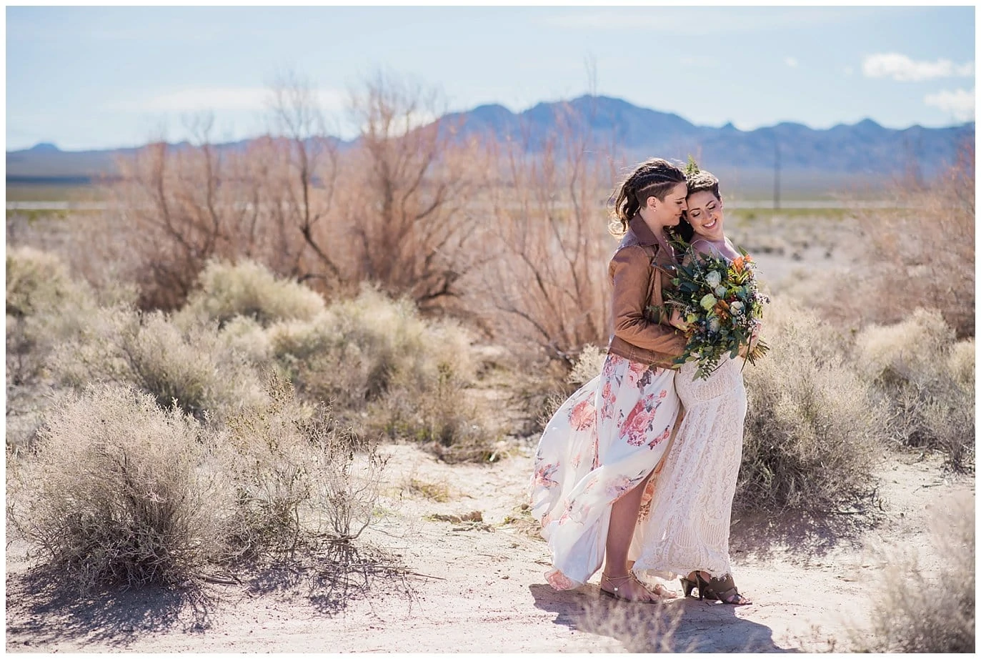 Intimate Nevada Dry Lake Bed Elopement photo