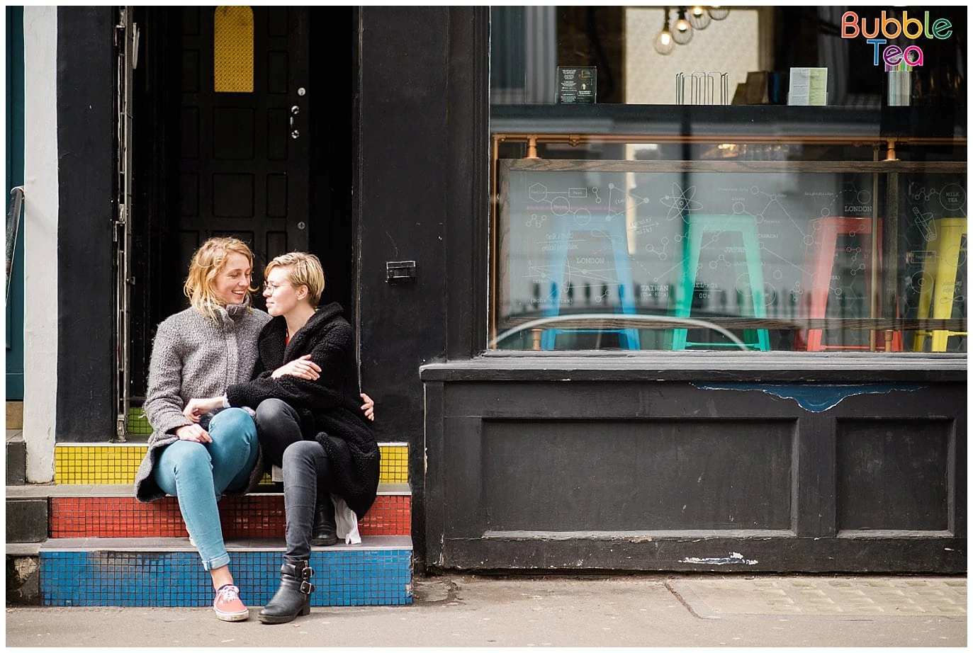 Colorful Notting Hill Engagement photo