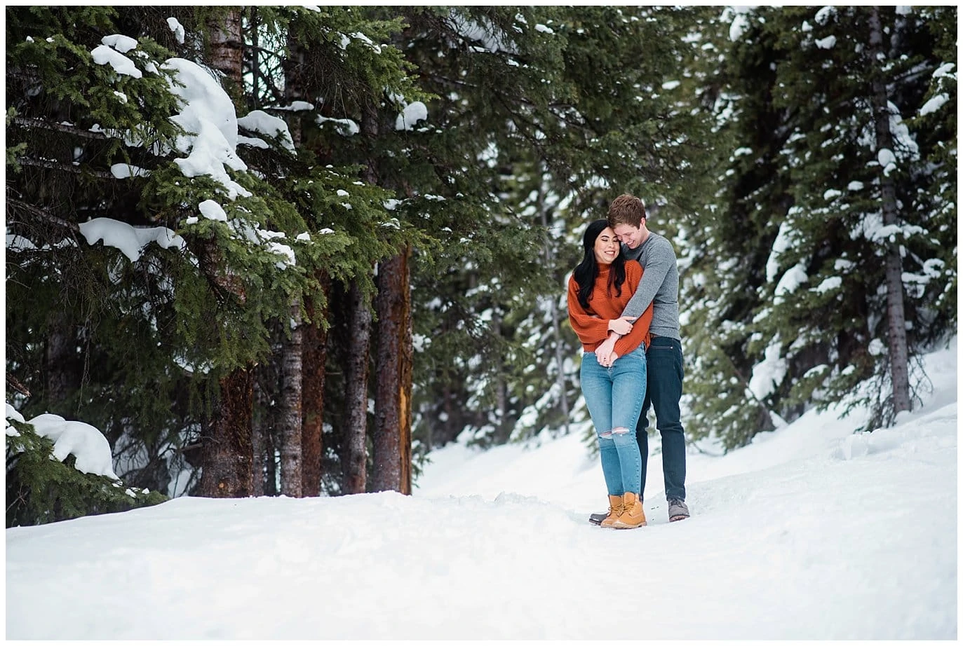 Romantic Colorado Winter Engagement photo