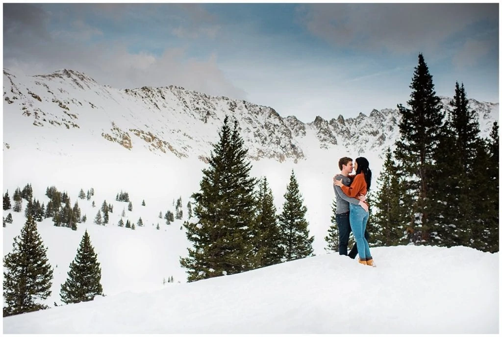 Snowy Colorado Winter Engagement photo