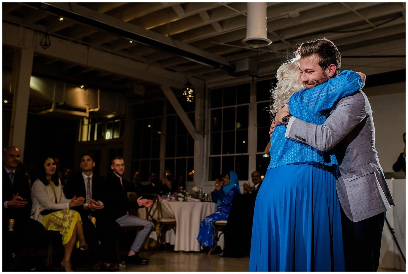 mother son dance at blanc wedding in Denver by Colorado wedding photographer Jennie Crate