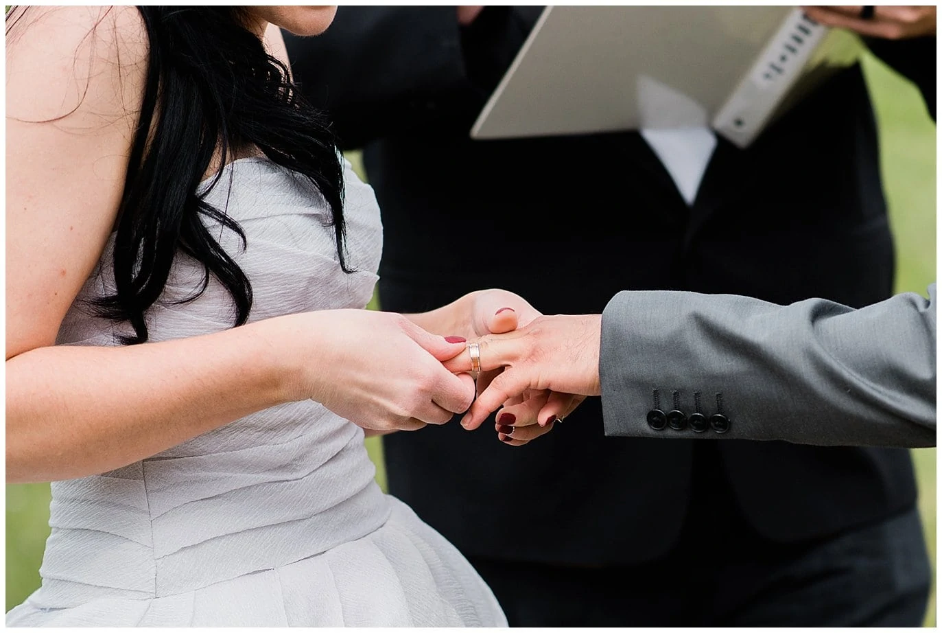 ring exchange intimate Fort Collins wedding photo