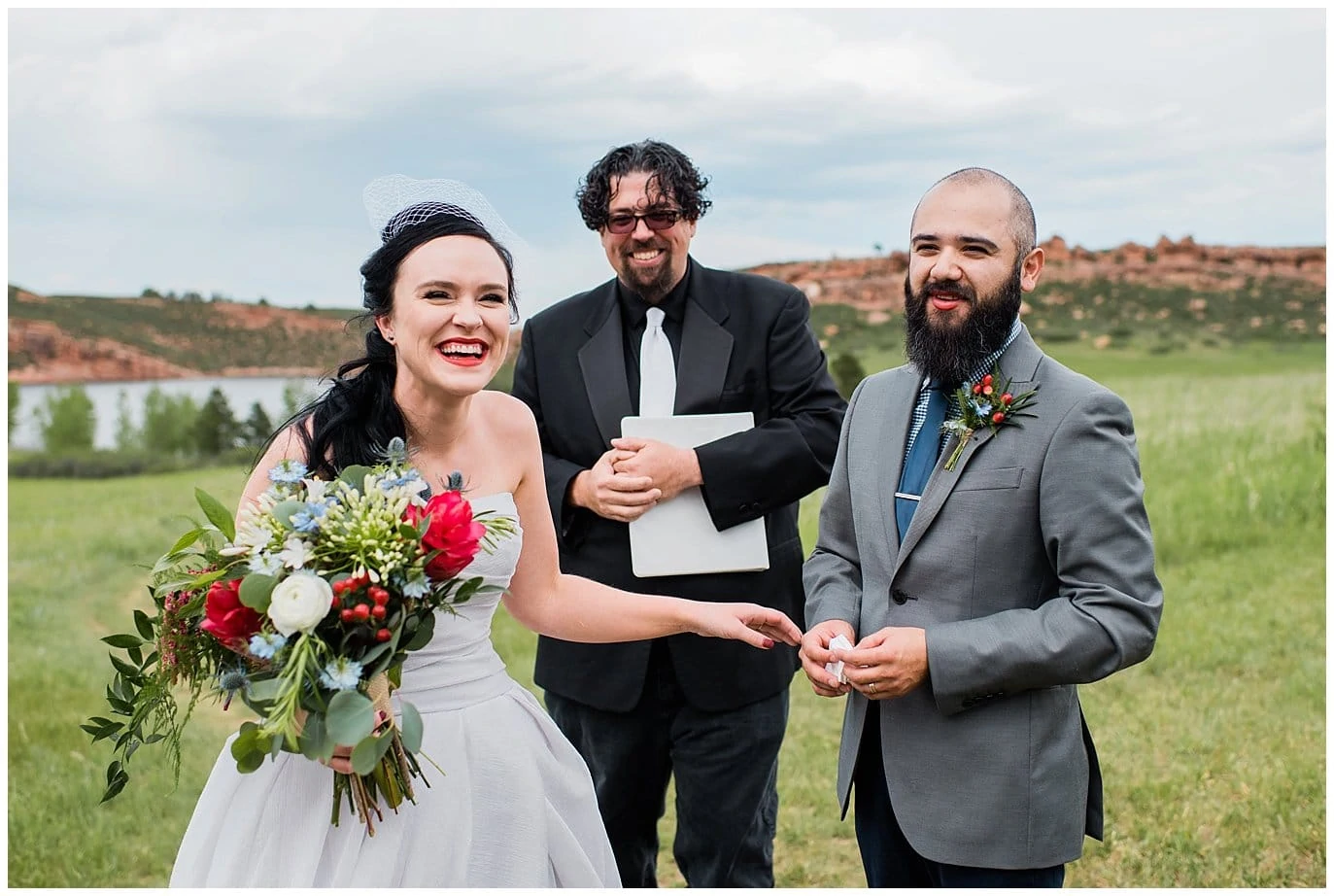 bride and groom outdoor wedding colorado photo