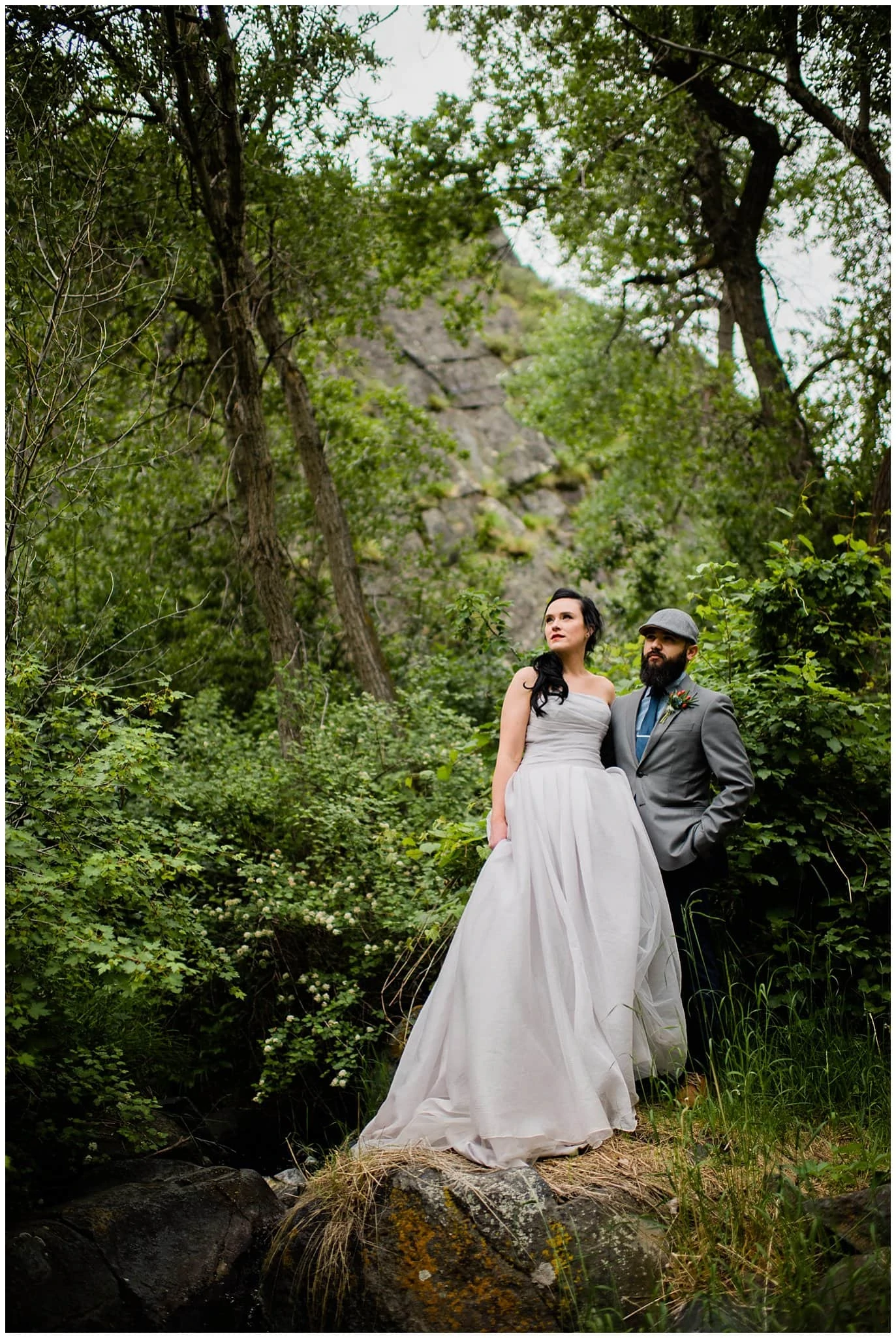 Lory state park waterfall wedding photo