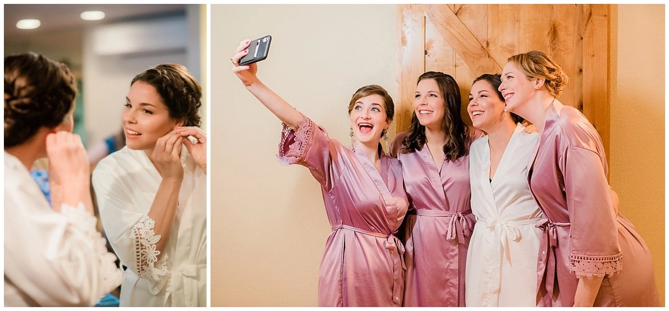 bride and bridesmaids selfie