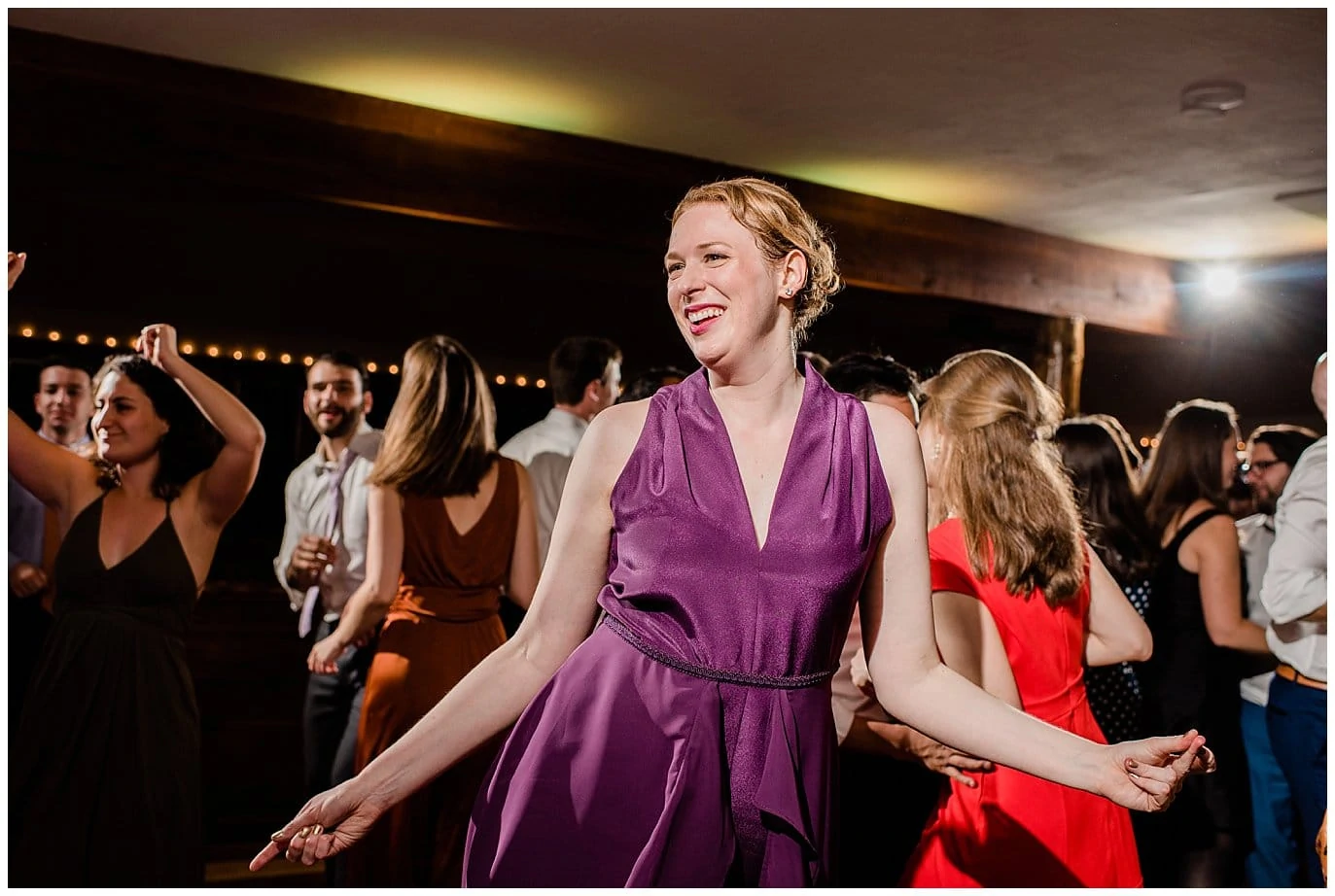 guests dancing at Colorado wedding reception photo