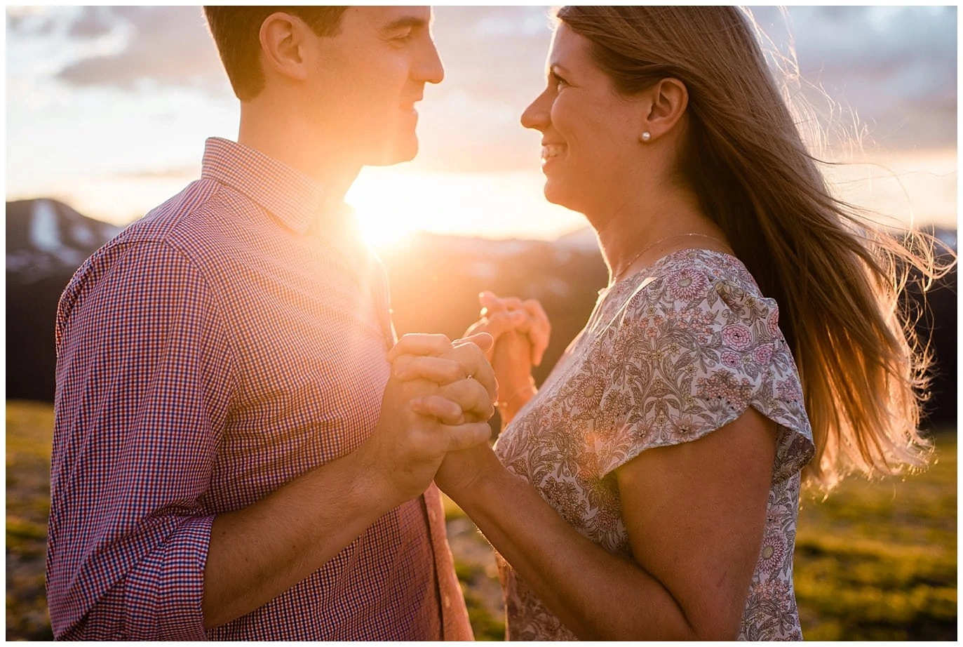 intimate and romantic RMNP engagement photo