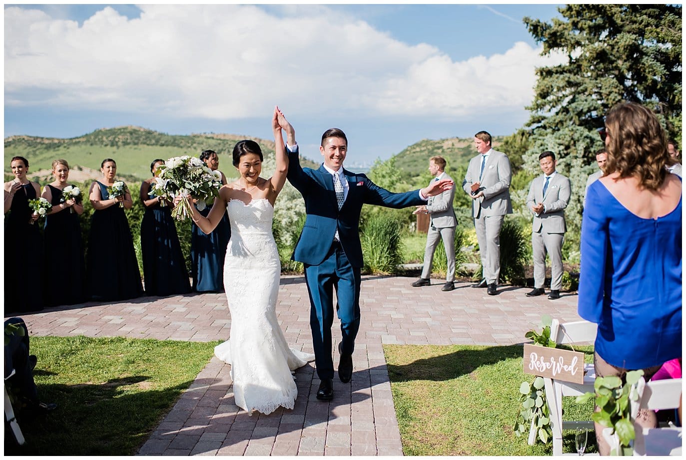 celebratory Colorado outdoor wedding photo