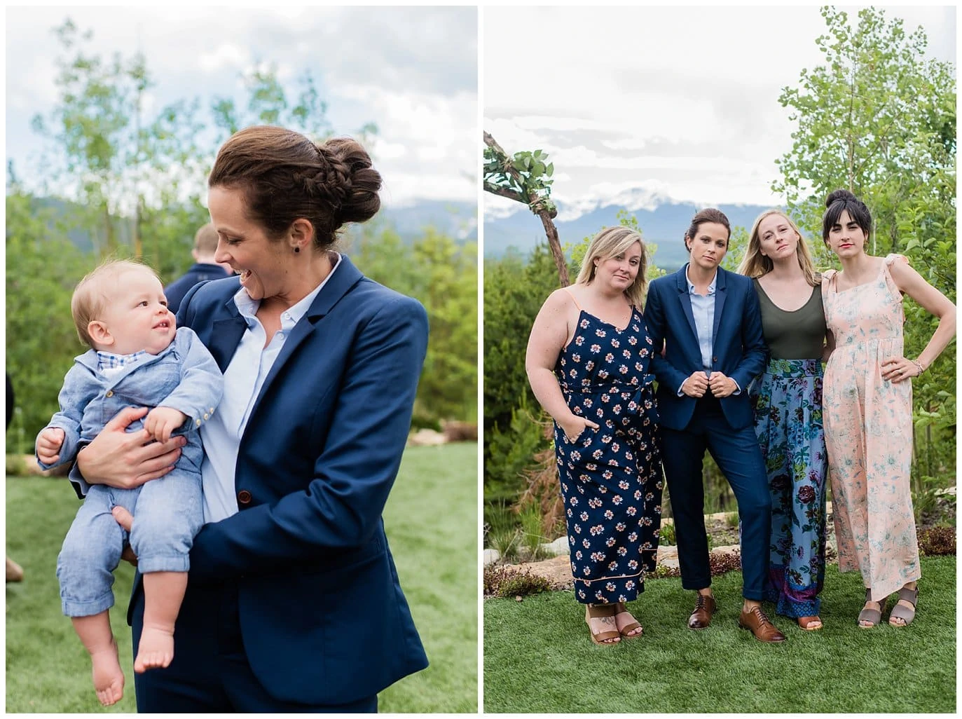 friend groups at Colorado wedding photo
