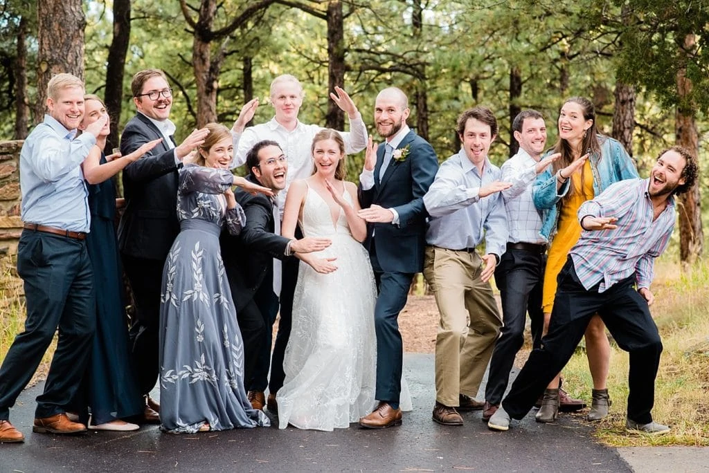 best friends group photo at Boettcher Mansion by Colorado Microwedding Photographer Jennie Crate Photographer
