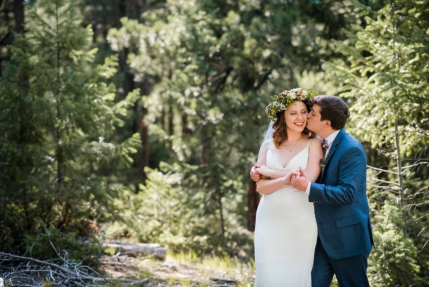 intimate Evergreen Red Barn wedding photo
