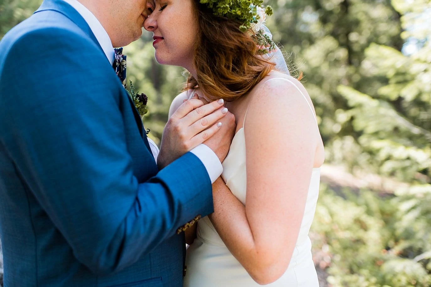intimate and romantic outdoor Colorado wedding photo