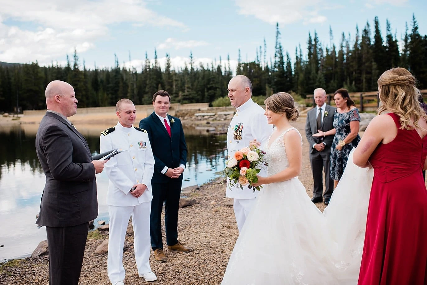 bride and groom eloping at Brainard Lake
