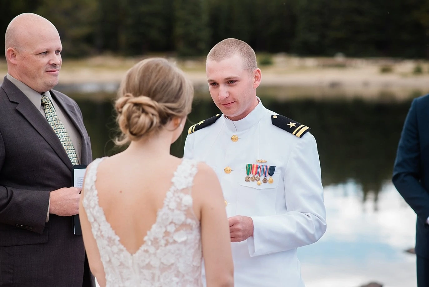 vow reading at lakeside Colorado elopement