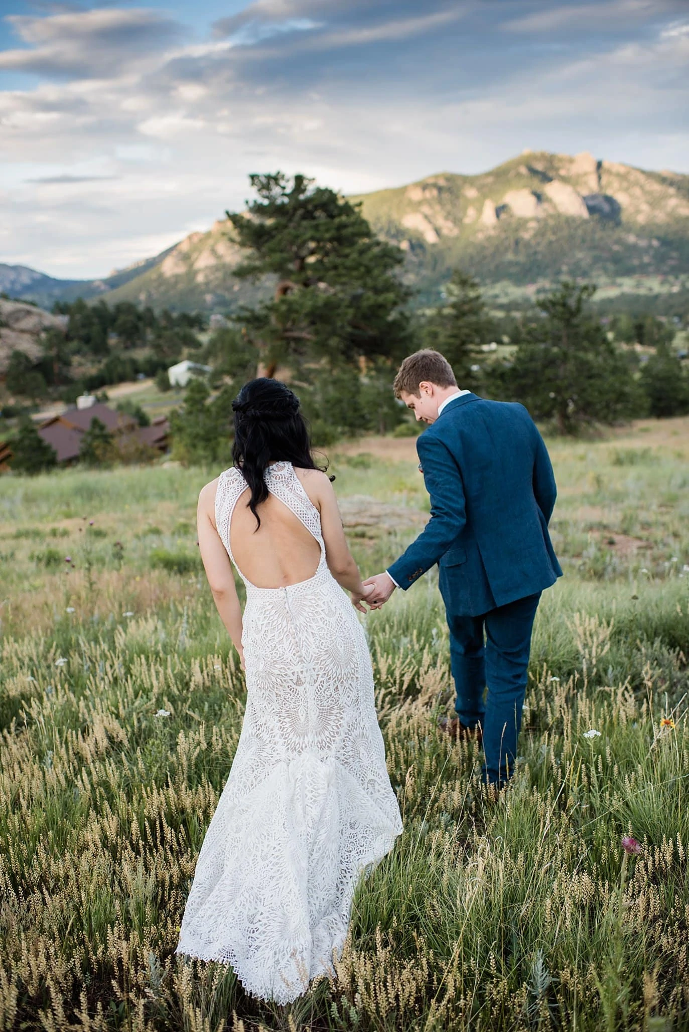 sunset photo at Taharaa Mountain Lodge Rocky Mountain National Park 3M Curve wedding by RMNP Wedding Photography Jennie Crate 