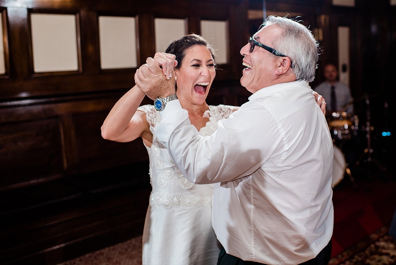 father/ daughter dance at The Stanley Hotel wedding by longmont wedding photographer Jennie Crate