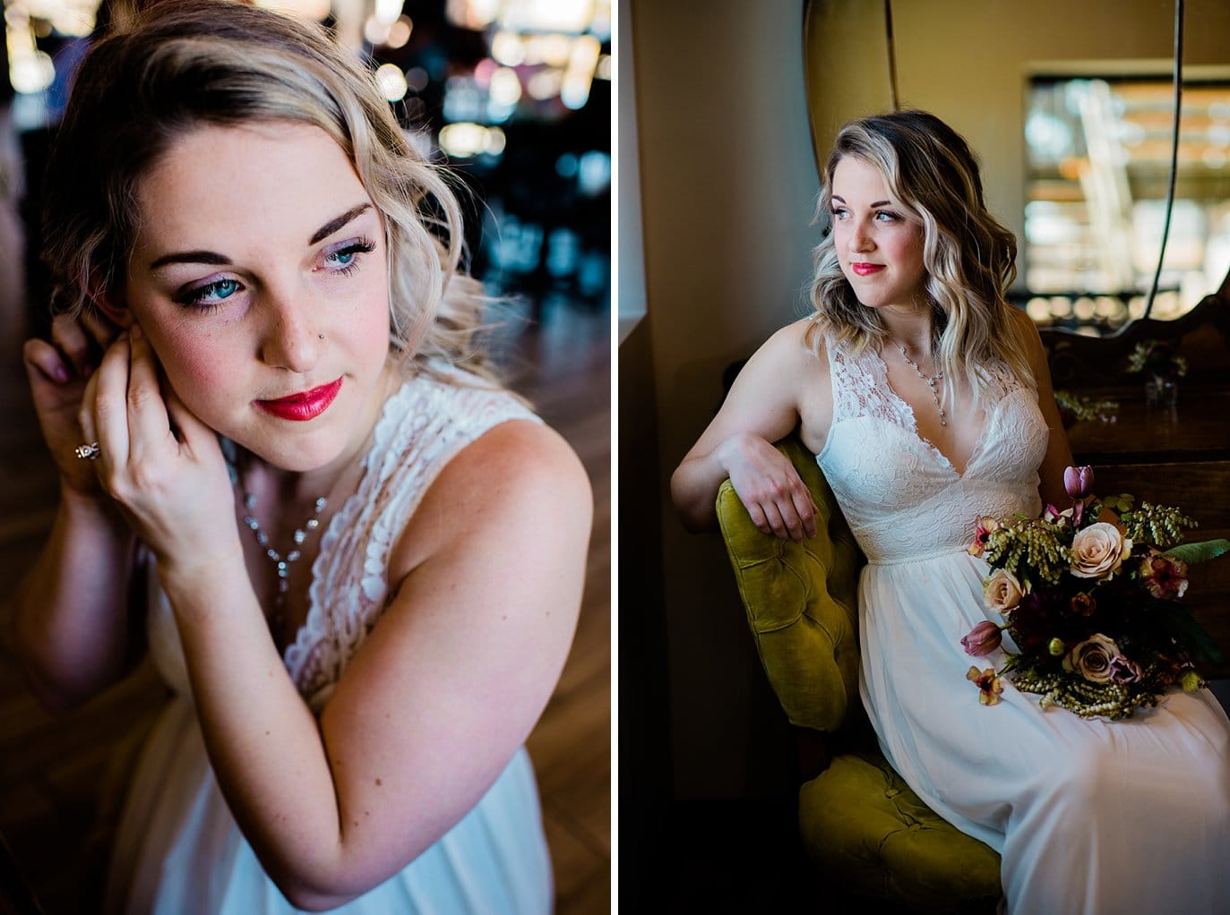 bride getting ready at Northgate Event Center wedding by Denver wedding photographer Jennie Crate