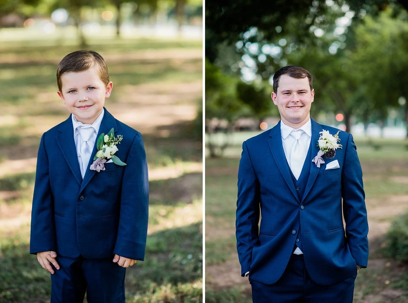 groom and ring bearear at The Forum Wichita Falls Texas wedding by Wichita Falls wedding photographer Jennie Crate