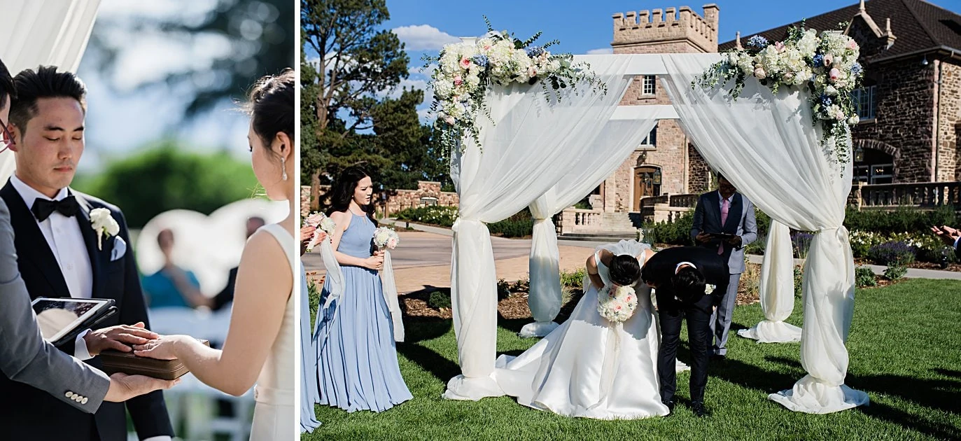 traditional korean ceremony at Highlands Ranch Mansion wedding by Boulder wedding photographer Jennie Crate