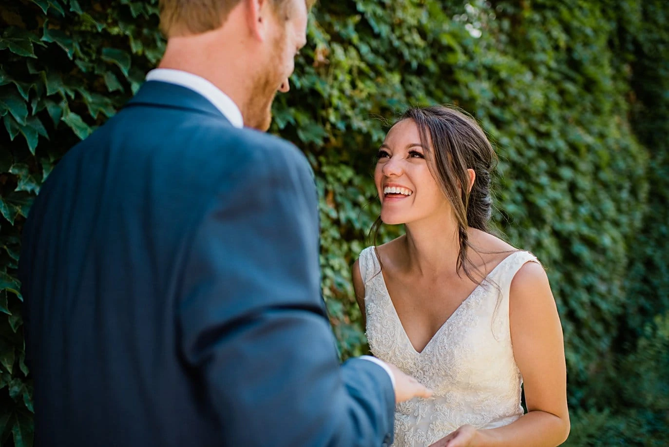 cute couples photos by ivy wall at Walker Fine Art Gallery Wedding by Fort Collins Wedding Photographer Jennie Crate