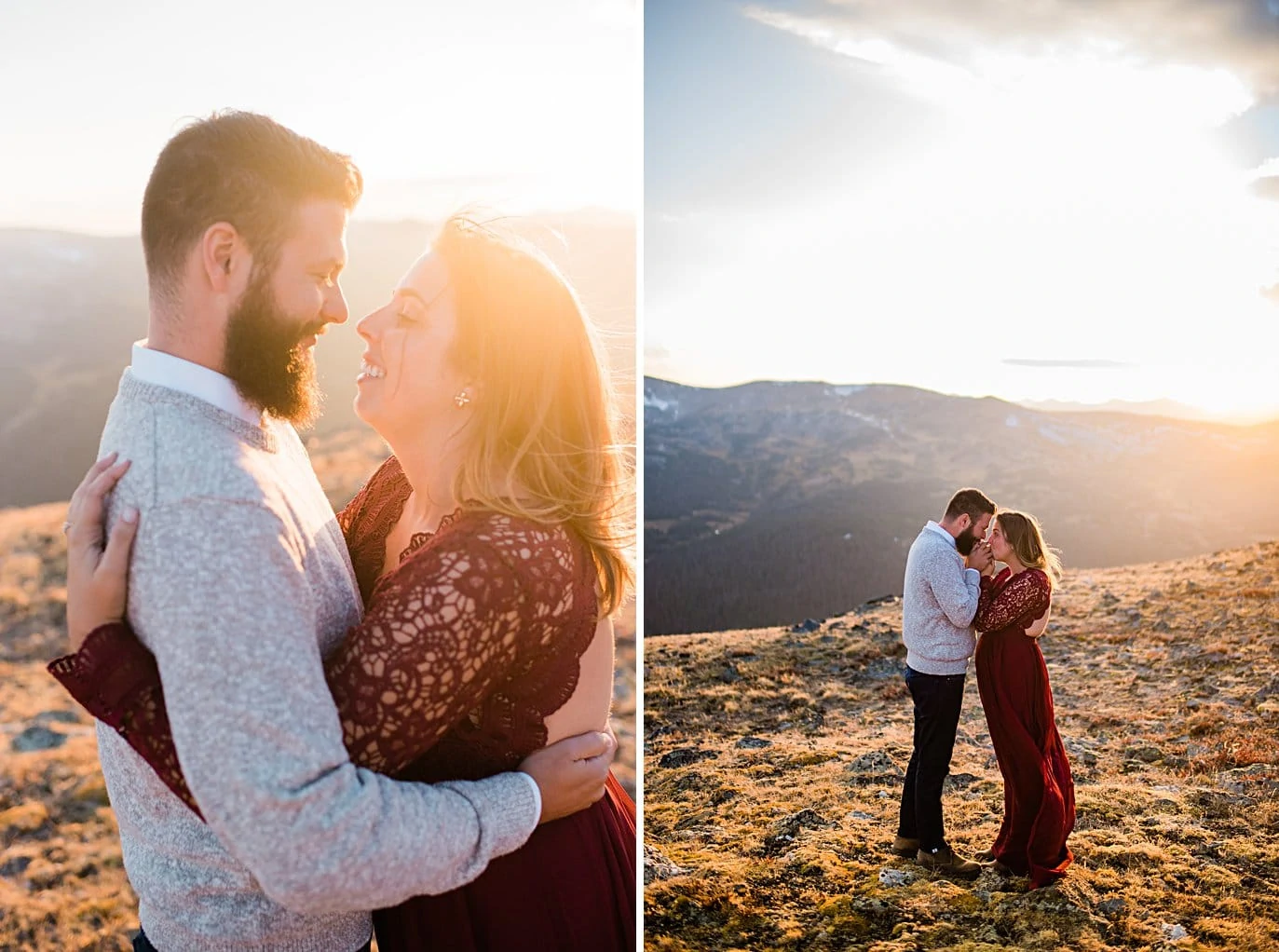 sunset photos at top of trail ridge road by Grand Lake engagement photographer Jennie Crate