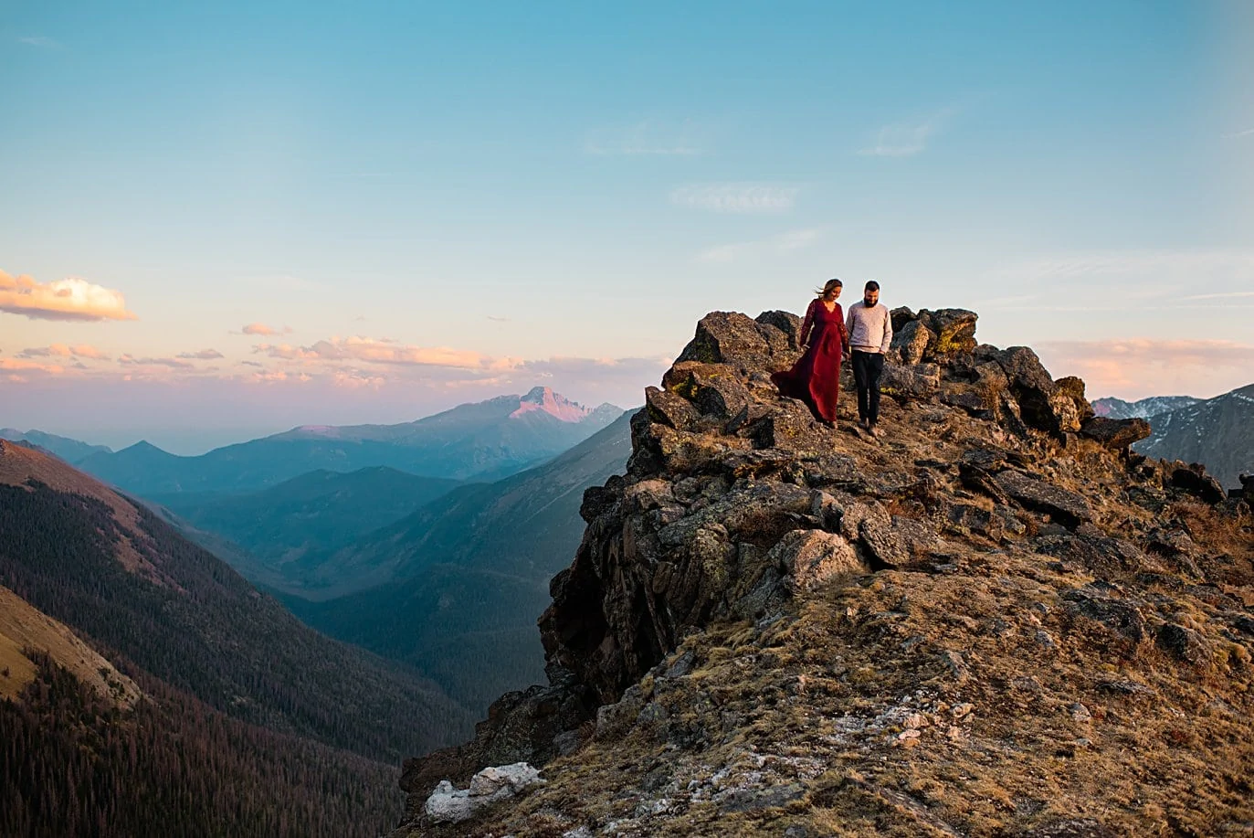 engagement session at top of trail ridge road by Grand Lake engagement photographer Jennie Crate