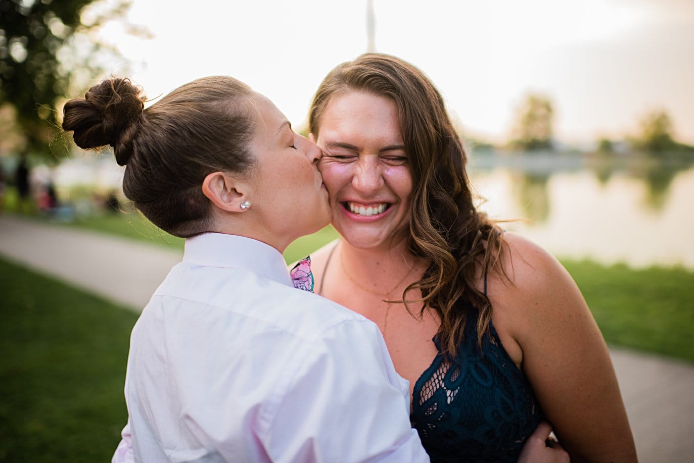 queer wedding proposal in City Park Denver by Denver proposal photographer Jennie Crate