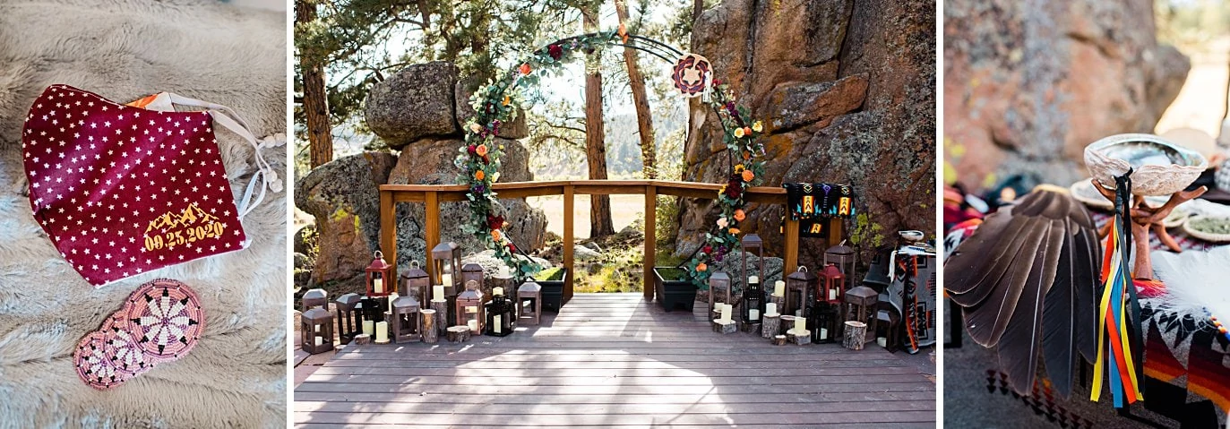 deer creek valley ranch homestead ceremony site decorated with native american ceremony decor
