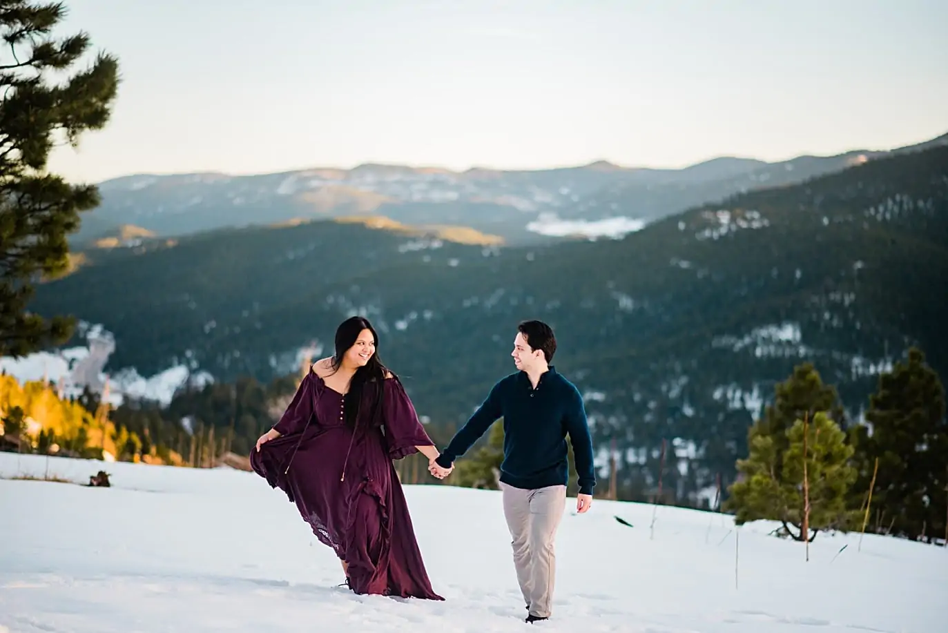 mt. Falcon Engagement session in Spring