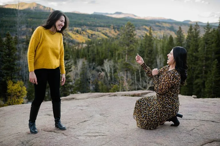 Diana and Melissa’s Fall Proposal at Alberta Falls